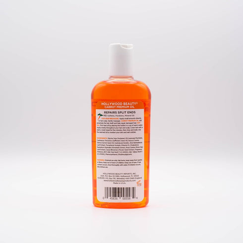 Hollywood Beauty Carrot Hair Oil, 8oz Bottle for Hair, Scalp, Skin, Nail