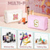 Preppy Patch Makeup Bag, Chenille Letter Pouch Cosmetic Bag, PU Leather Waterproof Toiletry Bag, Personalized Gift for