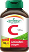 Jamieson Vitamin C, 500mg, Bonus Size 100+20 Caplets for Antioxidant Support