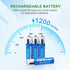 insziii 4 Pack, 1100mWh 1.5V 1200 Rechargeable Lithium AAA Batteries High Capacity Li-ion Batteries AAA Size Triple A