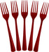 50 Pcs Disposable Burgundy Plastic Forks, Heavy Duty Burgundy Cutlery for Parties, Exquisite Flatware