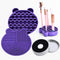 Silicon Makeup Brush Cleaner Mat with Drying Manual, Cosmetic Brush Cleaning Pad (Purple)