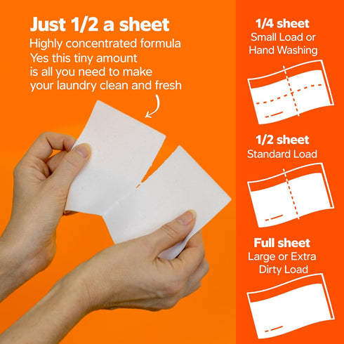Laundry Detergent Sheets, 20 Sheets (40 Standard Loads) - Eco-Friendly, Hypoallergenic, Gentle on Skin, Summer Daze