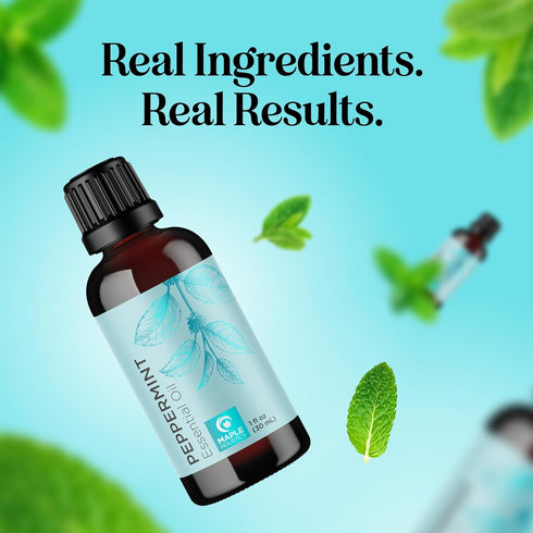 Peppermint Essential Oil for Diffuser Aromatherapy - 100% Pure Oil for Hair, Skin, Nails, 1oz