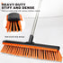 Keleekelin 18" Push Broom Outdoor with Rubber Squeegee,Heavy Duty Broom Brush with Handle,Stiff Bristles for Patios