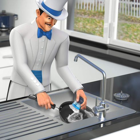 Set, 1 Set MR.SIGA Soap Dispensing Palm Brush Storage Kitchen Brush with Holder for Pot Pan Sink Cleaning
