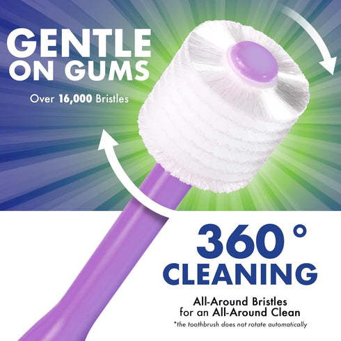 Brilliant Oral Care Child Toothbrush with Soft Bristles, Round Head for Ages 2-5 Years, Easy to Use, Lilac, 1 Pack