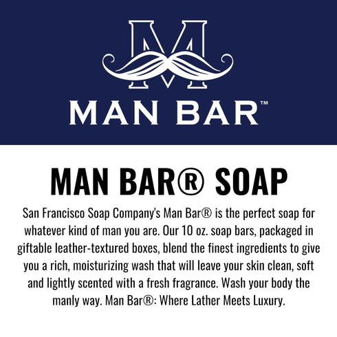 San Francisco Soap Company Siberian Fir Fragrance Man Bar, Hydrating, Made in the USA