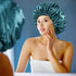 Satin Bonnet Silk Bonnet for Curly Hair, Large Double-Layer Adjustable Bonnets for Sleeping, Braid Bonnet