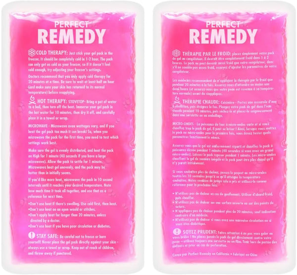 2 Pack Reusable Gel Ice Packs for Injuries, Flexible Hot and Cold Pack for Pain Relief, Large Pink