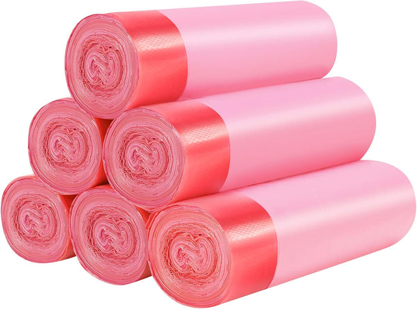 6 Rolls Drawstring Small Trash Bags, 4 Gallon, 120 Counts, Thicken Drawstring for Kitchen, Bathroom, Office