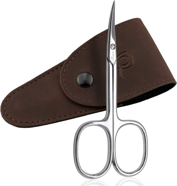 Solingen Cuticle Scissors, Germany - Curved Blade Pedicure Beauty Grooming Kit for Eyebrow, Eyelash, Dry Skin