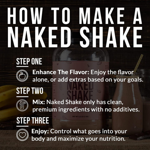 Naked Shake - Chocolate Plant Based Protein Powder with MCT Oil, Gluten-Free, 30 Servings
