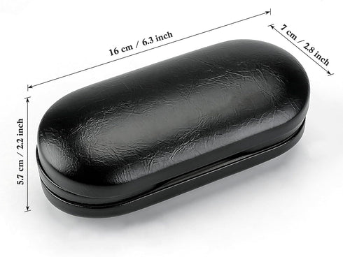 2 in 1 Contact Lens Case and Glasses Case,Double Sided Dual Use Design with Mirror, Tweezer and Contact Lens Solution Bottle,Portable Soak Storage Kit for Travel,Office(Black)