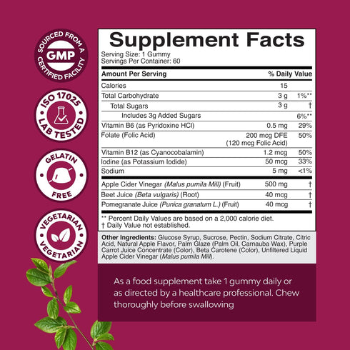 Gummies Gummies Immune Gummy 2 pack Apple Cider Vinegar with the Mother-Natural Energy Supplement ACV with Mother