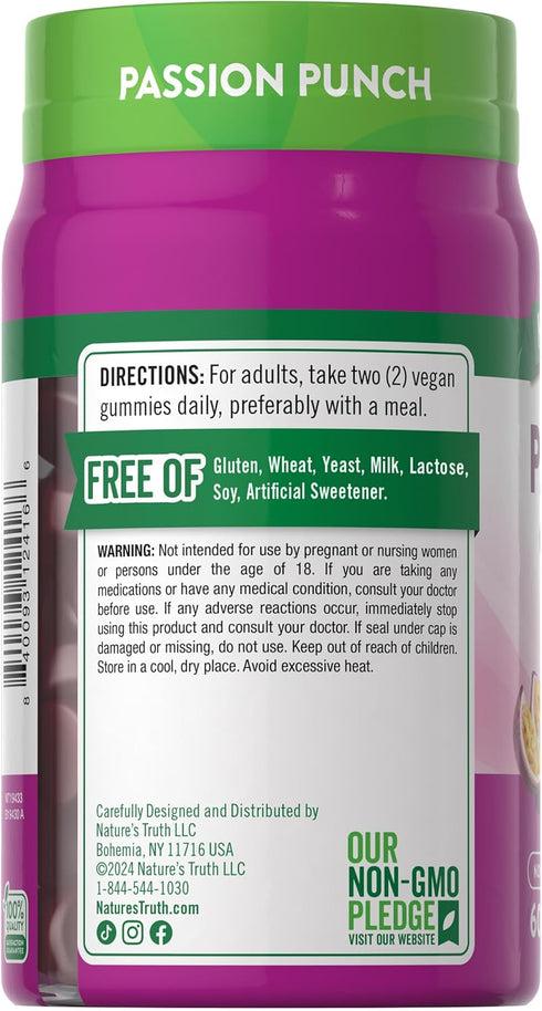 Gummies 60 Count Nature's Truth Passion | Horny Goat Weed with Maca for Women | | Passion Punch Flavor | Vegan, Non-GMO