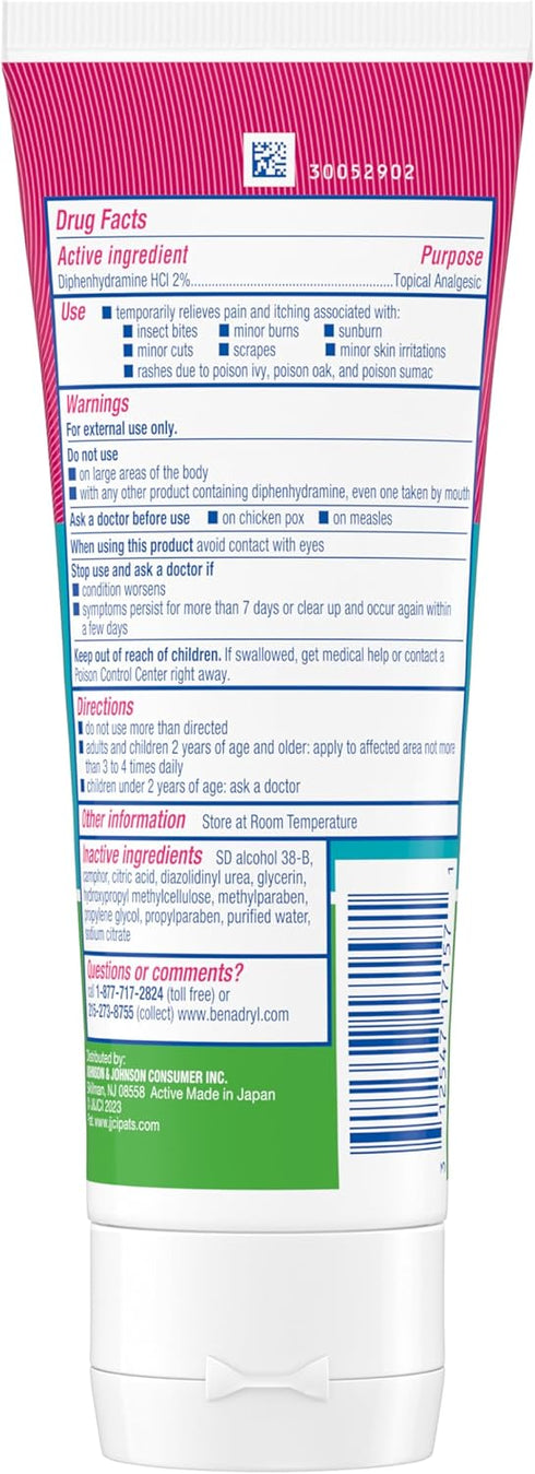 Benadryl Extra Strength Anti-Itch Topical Gel with 2% Diphenhydramine HCI for Itch Relief, 3.5 fl. oz