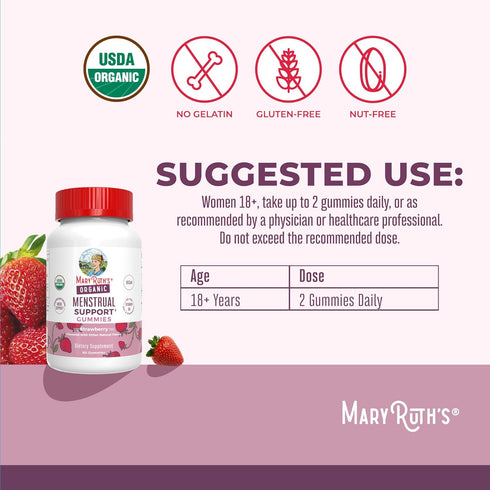 Gummies Common 30 MARYRUTH'S Organic Menstrual Support for the Relief of Symptoms of Premenstrual Syndrome | PMS