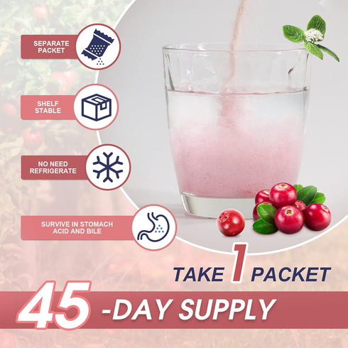 NATURE TARGET Probiotics-for-Women Powder, 100-Billion-CFUs, 45-Day-Supply, with D-Mannose and Cranberry