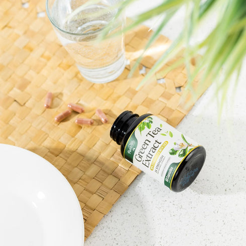 Green Tea Extract Pills 1000mg with EGCG - Heart Support Antioxidants, 98% Standardized Polyphenols - 60 Capsules