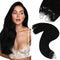 YoungSee Micro Bead Hair Extensions, Real Human Hair Black Microlink Extensions, Jet Black Micro Ring, 16 Inch, 50s/50g