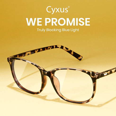 Cyxus Blue Light Blocking Glasses, Women Men Computer Gaming Square Glasses, UV400 Protection, Anti Eyestrain