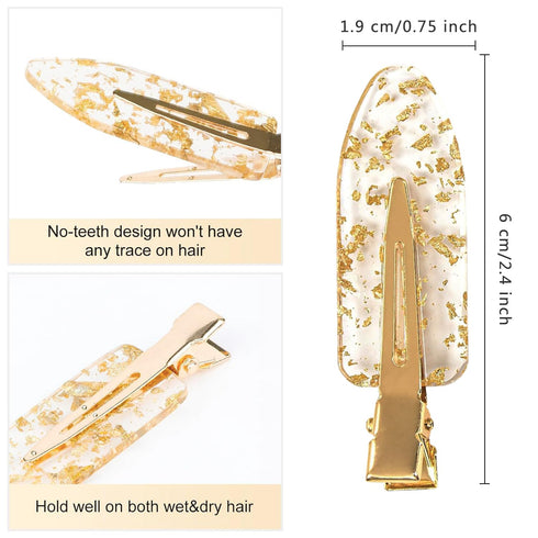 No Bend Hair Clips, 5PCS 7PCS 9PCS Bridesmaid Proposal Gifts, Gold Glitter Hair Clips for Wedding