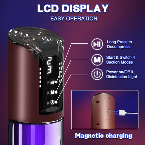 Quxeu 4 6 Electric Penis Pump Male Sex Toys Vacuum Pump with Suction Intensities Automatic Penis Extender and Rings