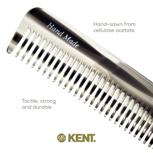 Kent 6T G Fine and Wide Tooth Hair Comb - Handmade Styling Comb for Hair Care, Barber & Beard Comb for Men, Women & Kids