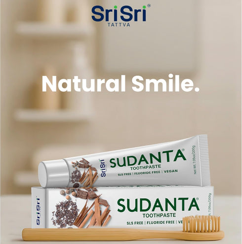 Sudanta 200g Herbal Fluoride-Free Natural Toothpaste, Paraben-Free, Vegan with Ayurvedic Herbs