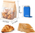 Roppolo 50 6.3 5.1 10.3 Inch Packaging Pcs Bread Bags for Homemade Breads with Window, x x Tin Tie Tab Lock Resealable