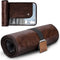Toiletry Bag for Men - Water-Resistant Compact Travel Organizer for Hygiene, Shaving Kit, Chic Brown (PU Leather)