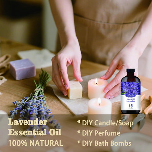 Set, 16oz 4oz Set Lavender & Magnolia Southern Harmony & Pure Natural Scent for Diffusers, Aromatherapy, Candle Making