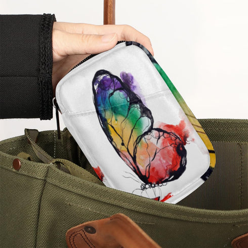 Honeybaby Colorful Butterfly Pill Case Bag Portable Weekly Pill Organizer Travel Pill Organizer Case Bag with Zipper