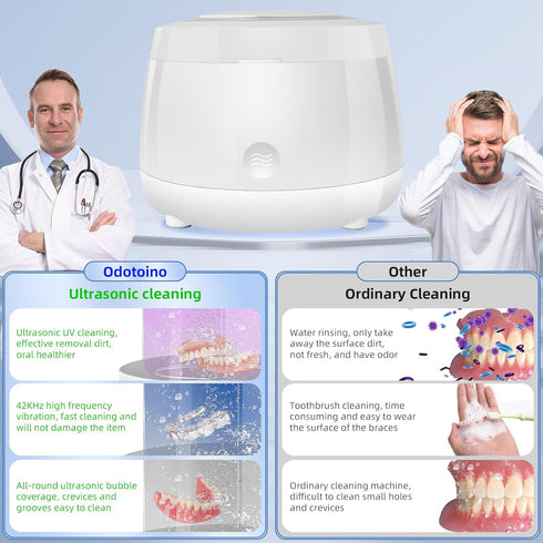 Ultrasonic UV Cleaner Retainer Cleaning Machine, 200ML for Brite Retainer, Shaver Head, Night Mouth Guard, Aligner