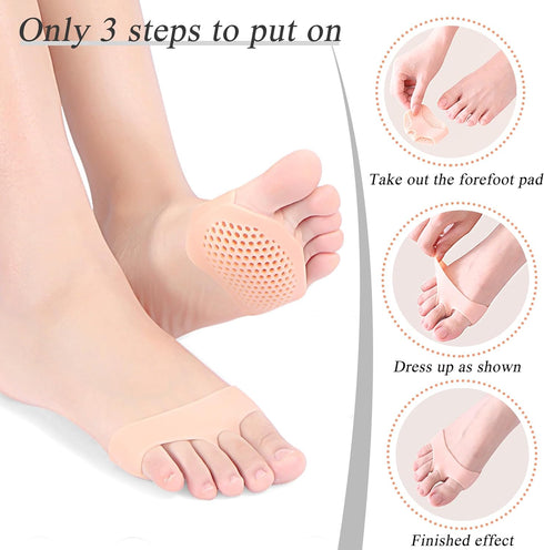 Soulful Solutions Forefoot Metatarsal Pads for Women and Men, Ball of Foot Cushion for Mortons Neuroma Pain Relief