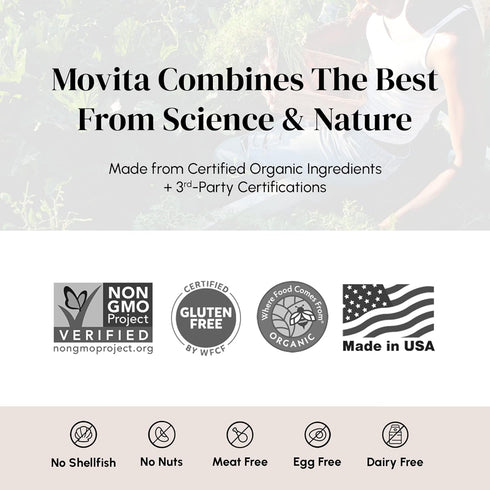 Movita Women's Daily Multivitamin - Organic, Vegan-Friendly, Gluten-Free, 30 Day Supply (Refill Pouch)