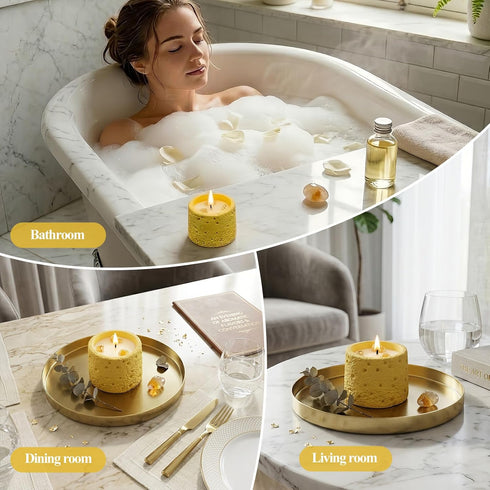LUXE COVE wt.200g) Scented Candle, Soy Candle, Non-Toxic Aroma Candles, Pear and Freesia Scented, Citrine Crystal, Best