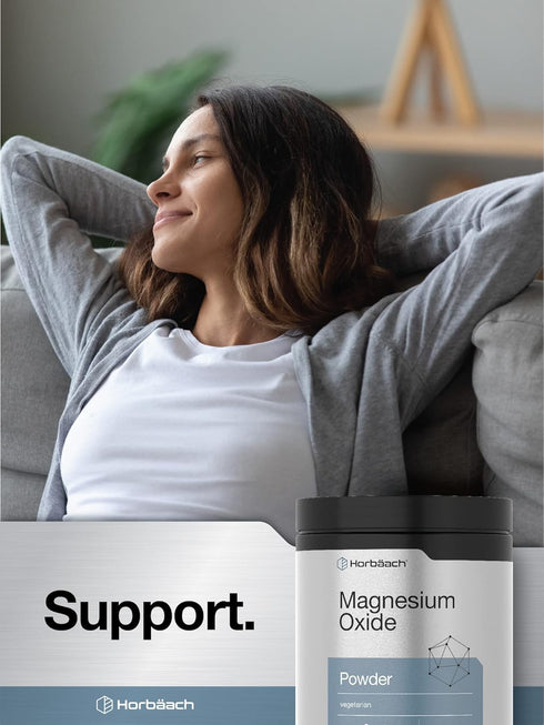Horbaeach Magnesium Oxide Powder | 400mg | 8 Ounces (227 g) | Vegetarian, Gluten Free, Non-GMO Supplement