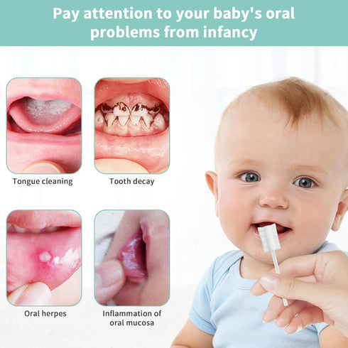 42PCS Baby Toothbrush with Box, 1 Finger Baby Oral Cleaner, Disposable Tongue Cleaner for 0-36 Months Babies