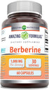 Amazing Formulas Berberine, 1000mg per Serving, 60 Capsules, Non-GMO, Gluten Free, Made in USA Supplement