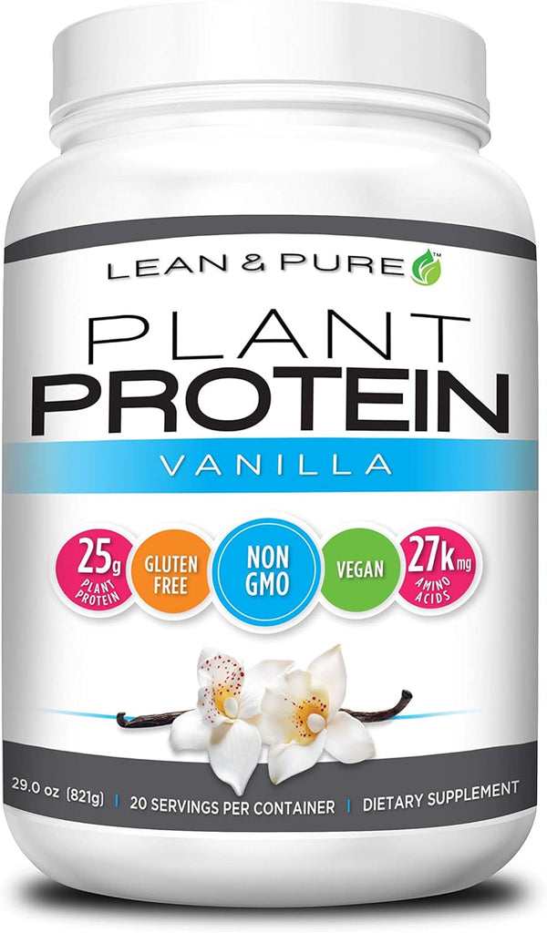 Lean & Pure Plant Vegan Protein Powder, 25g Protein, Non GMO, Gluten Free, Vanilla, 821g