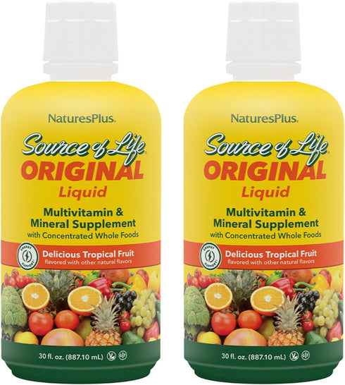 Natures Plus Source of Life Liquid, Tropical Fruit - 30 fl oz Multivitamin & Mineral Supplement