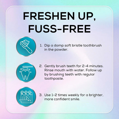 Venus Visage Dazzle Dust Teeth Whitening Powder, 40 g - Enamel-Friendly Tooth Powder for Stain Removal
