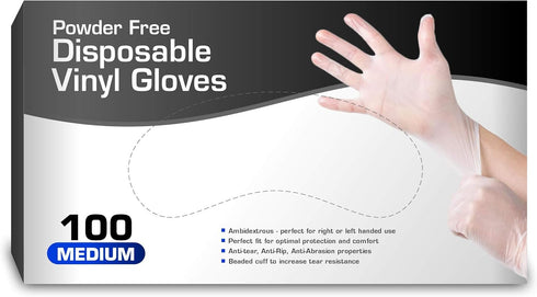 Chef's Star Vinyl Gloves, Medium Size