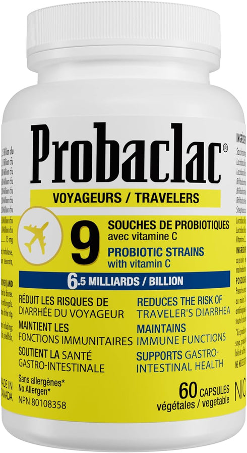 Travelers Probiotics, 6.5 Billion Active Cells (9 Strains) to Reduce Risk of Traveler's Diarrhea and Support Health