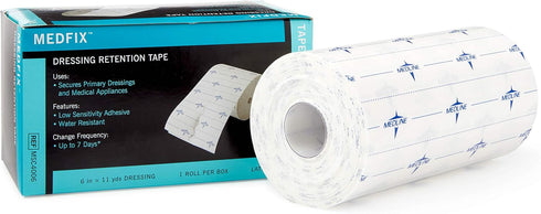 Medline MedFix Dressing Retention Tape, 6" x 11 yd, Secures Primary Dressings
