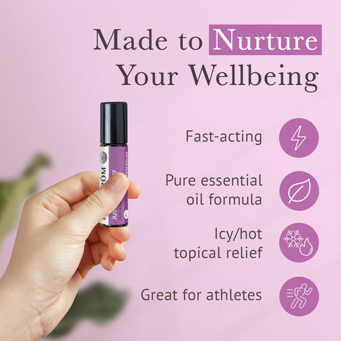 Pranarom Just Plain Relief Essential Oils, Organic Aromatherapy Blend with Lavender, Peppermint & Helichrysum, 8mL