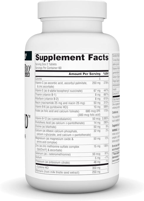 Source Naturals Liver Guard with Silymarin, CoQ10, L-Cysteine Complex - 120 Tablets for Healthy Liver Function*
