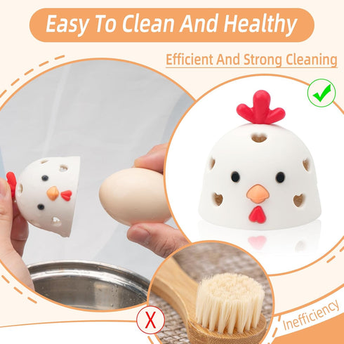TULOBI 2PCS Silicone Egg Cleaner for Fresh Eggs, Egg Washer for Fresh Eggs, Egg Scrubber for Fresh Eggs, Reusable